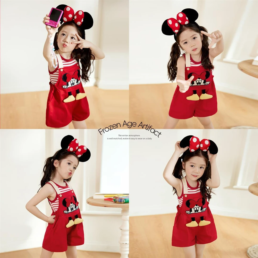 女童背带裤2025夏季新款儿童洋气背带裤套装宝宝两件套薄款夏装