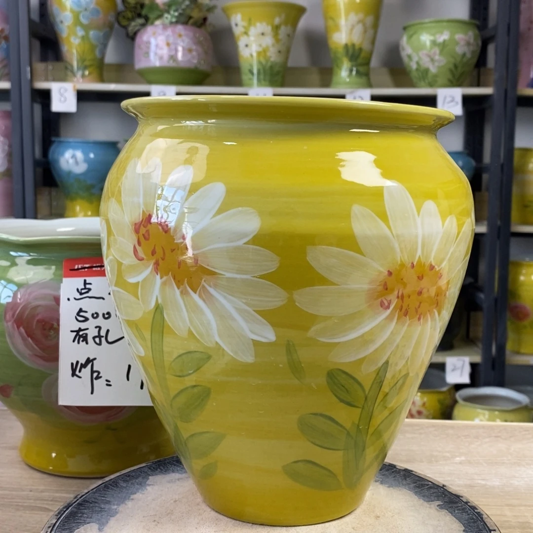 景德镇手工手绘陶瓷花盆