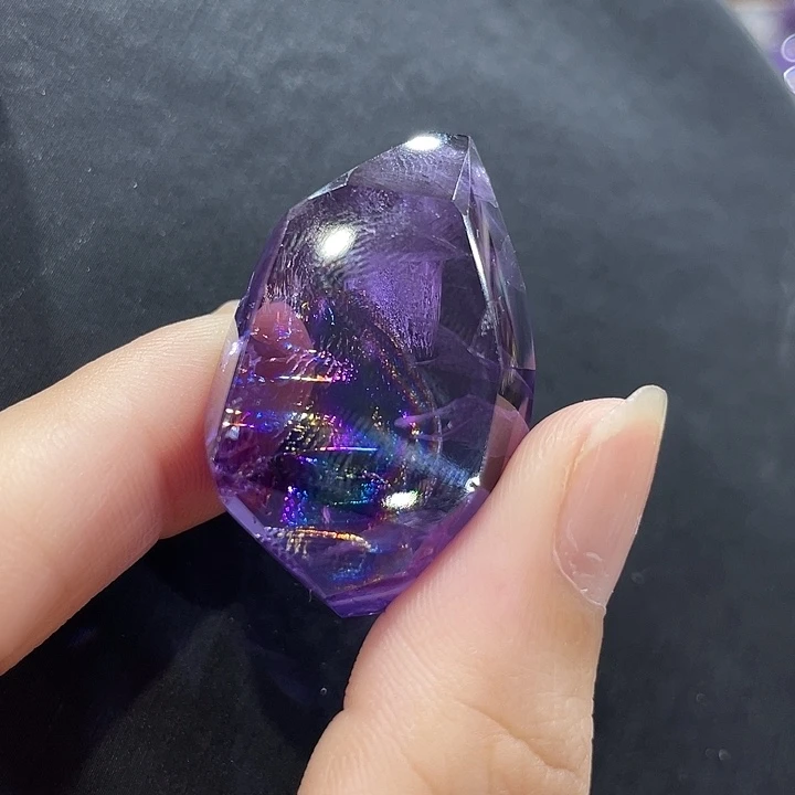 未镶嵌珠宝半成品水晶紫阿赛