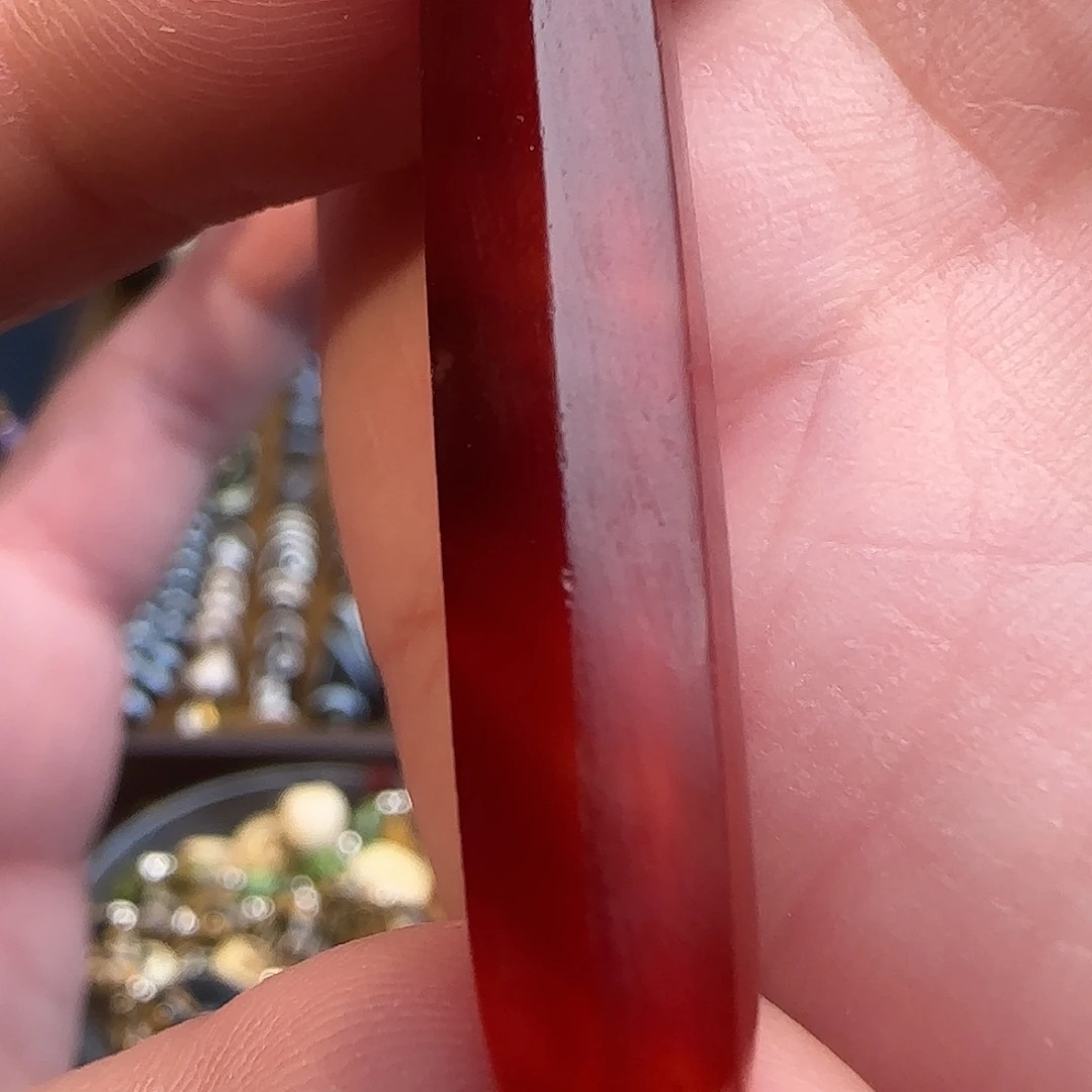 玛瑙/玉髓合金颈饰35x5波尔多红 老玛瑙管 太美了