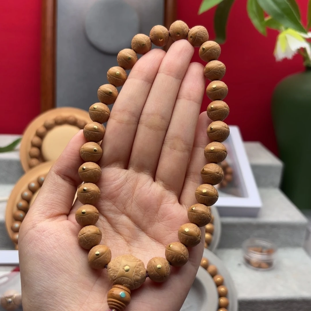 凤眼菩提手串12左右铜钉镶嵌手持