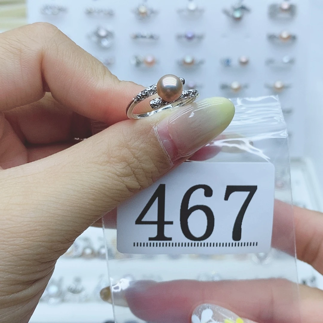 今***夏戒指银S925镶嵌淡水珍珠467