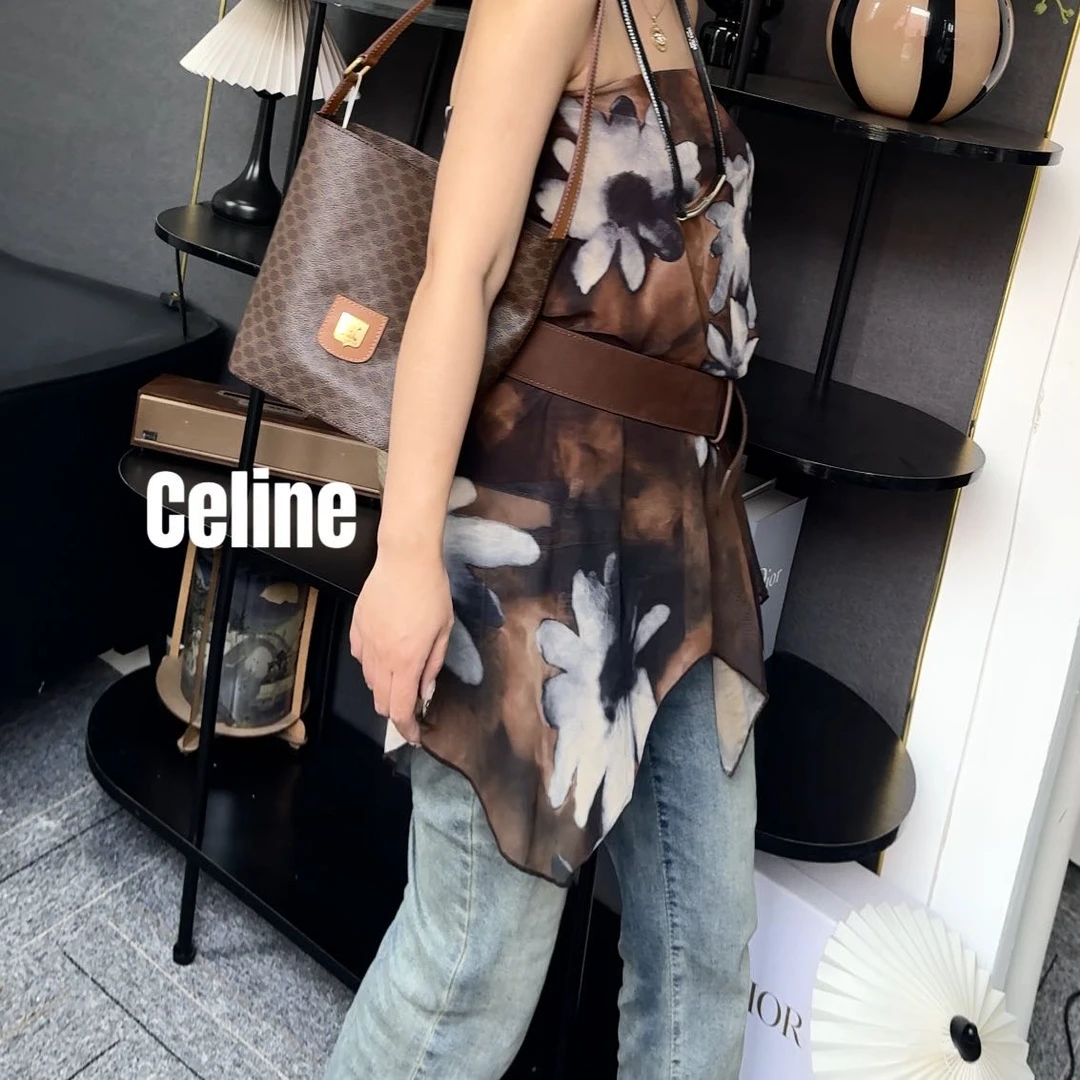 修复品619067/Celine /思琳金扣发财桶包