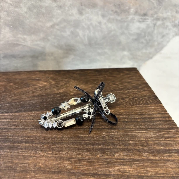 别针地球蝴蝶结发夹FJ1380(单只)