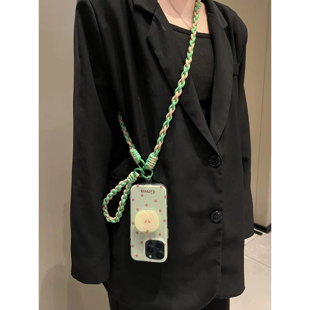 白底奶油壳青苹果支架适用于苹果华为荣耀vivo小米oppo手机壳