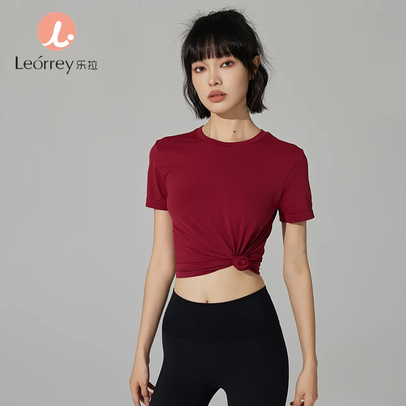 Leorrey/乐拉《运费补贴》薄款运动渐变上衣圆领显瘦短袖T恤TX2232