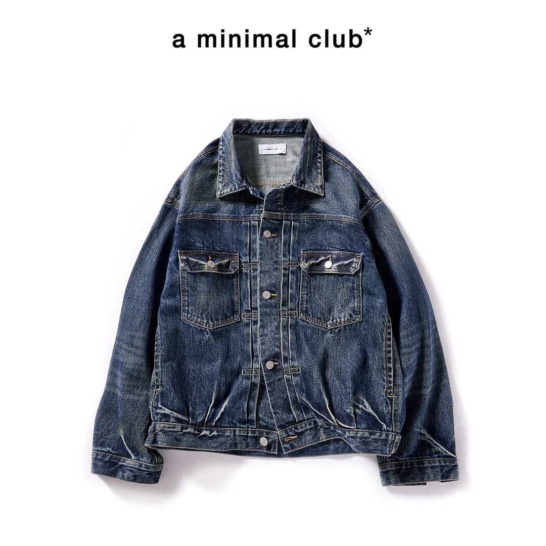 a minimal club重磅做旧水洗4口袋牛仔夹克短款秋季上新AM58DC05