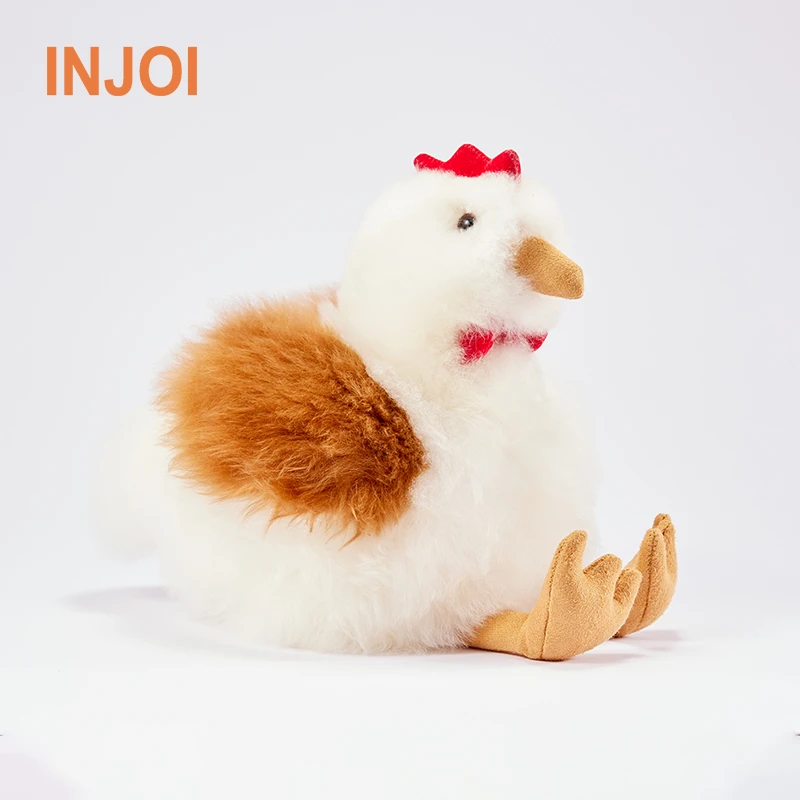 INJOI/英乔新品公鸡手工羊驼毛绒玩偶儿童玩具公仔情侣圣诞礼物