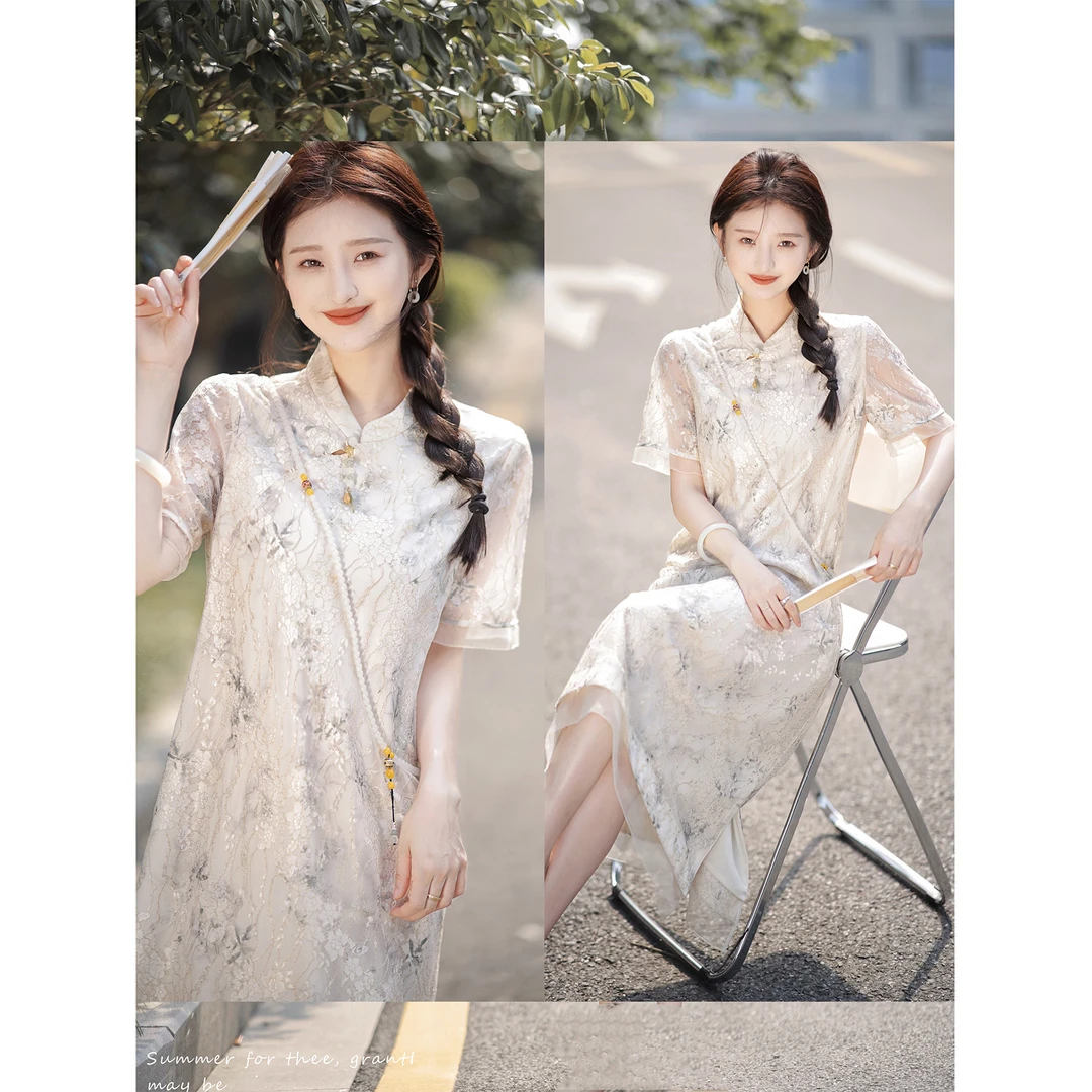 【赵大喜】现货！旗开得胜.国风2.0｜新中式旗袍女夏真.si连衣裙