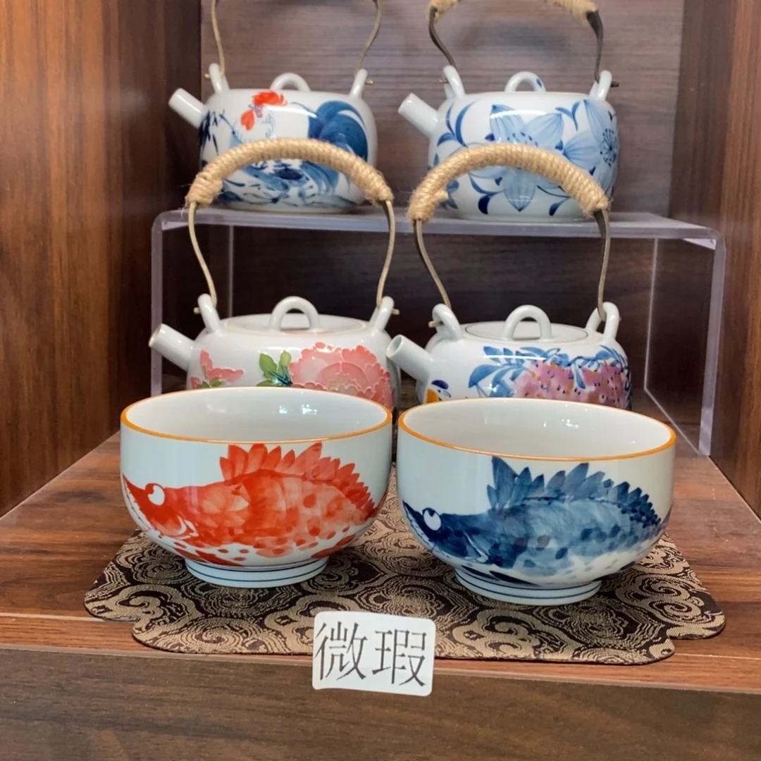 釉下彩老陶泥手工绘制