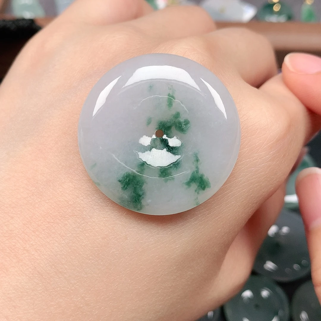 翡翠未镶嵌颈饰平安扣A