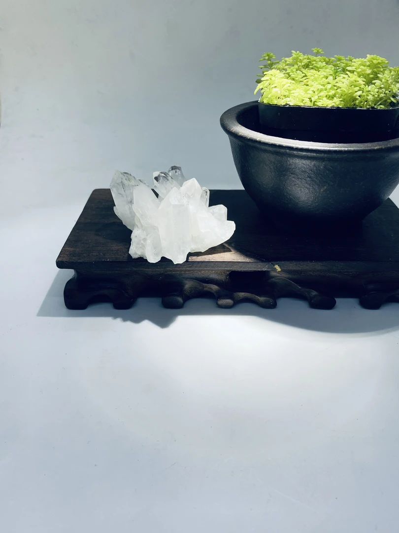 白水晶簇创意摆件 办公 居家 桌面造景奇趣 鱼缸碎石 高透明水晶