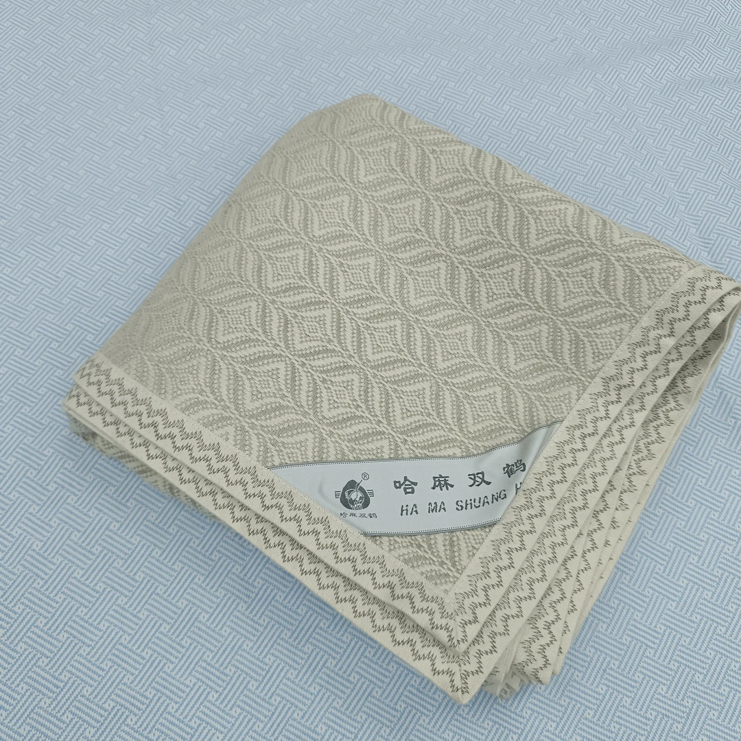 H109【100亚麻】凉席三件套床单枕巾色织提花加厚床单180*210