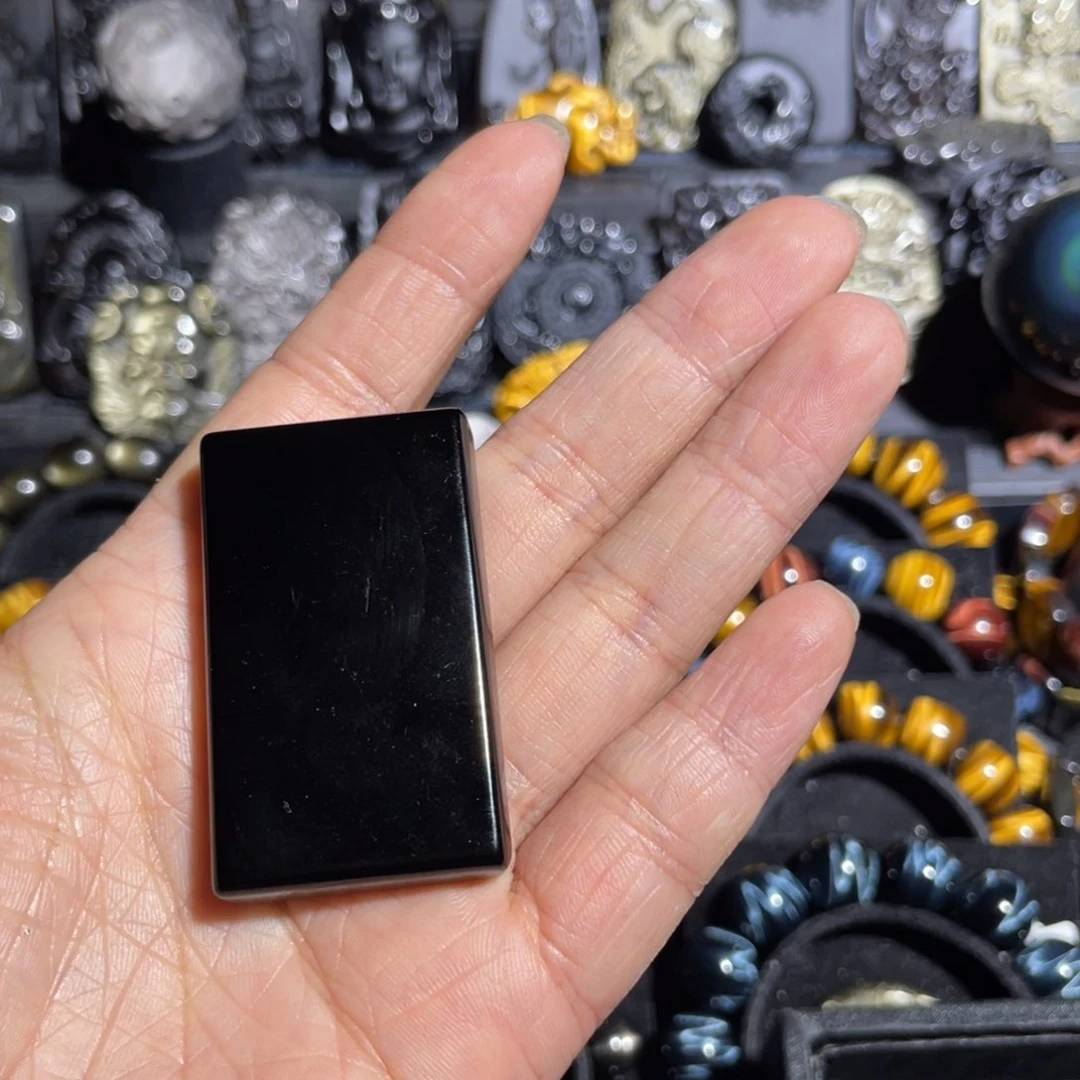 黑曜岩未镶嵌吊坠(赠链)左*108颗6mm定制版不退不换