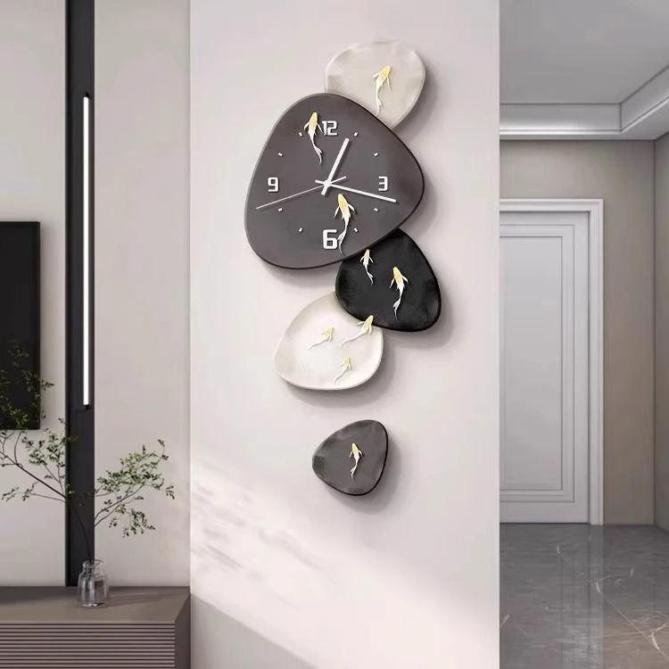 时来运转客厅装饰画钟表挂钟玄关挂画电视背景墙墙面创意时钟挂墙