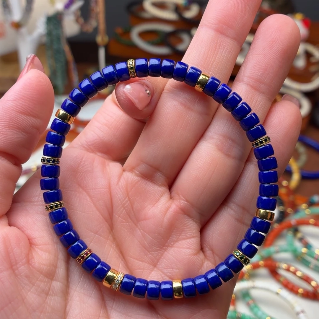 青金石未镶嵌手链男女