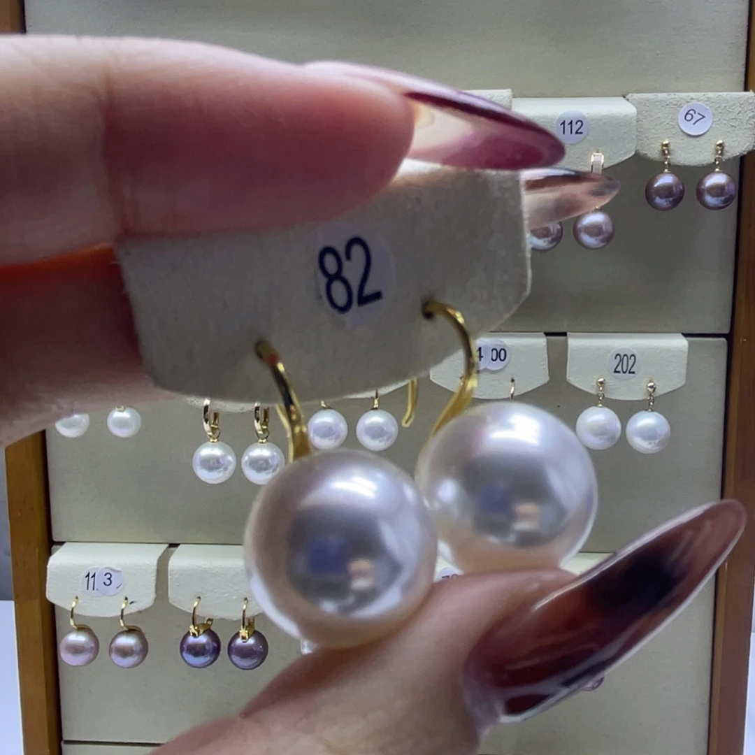 淡水珍珠耳饰银S925镶嵌