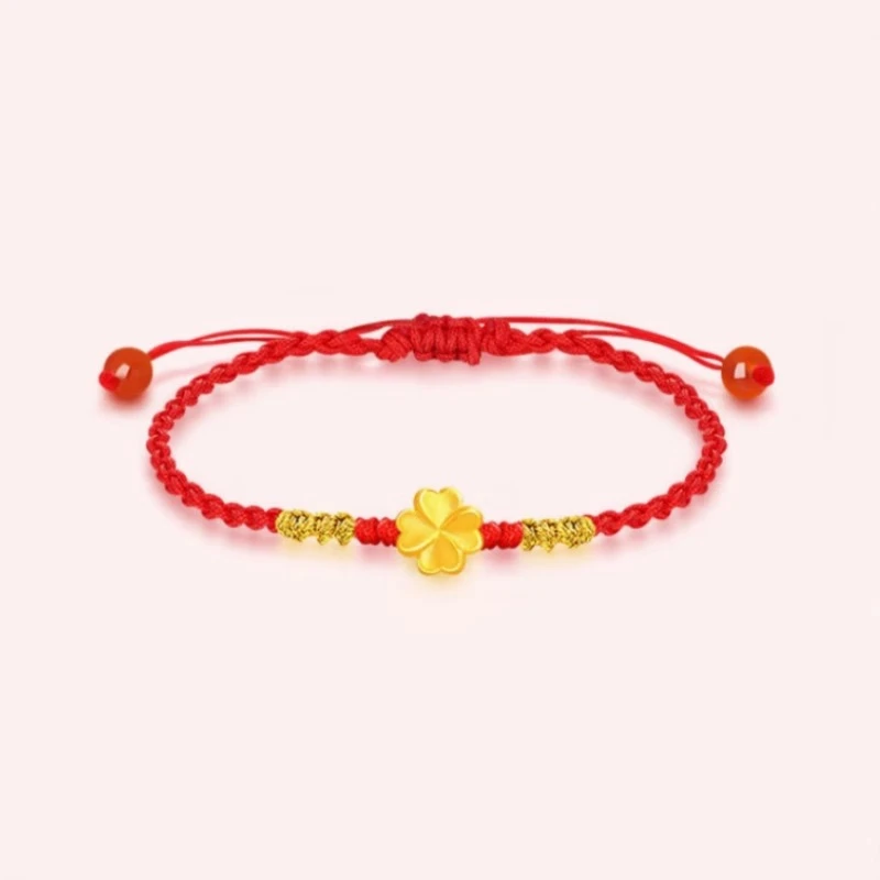 天福安珠宝足金999配件经典幸运四叶草黄金配件DIY手工送礼