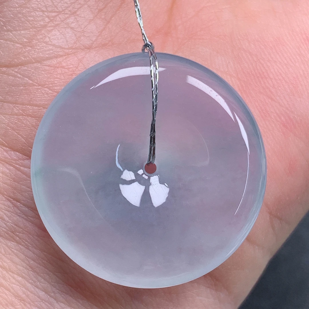 天然缅甸翡翠A货正冰平安扣气质精美尺寸29.3+5.8  370