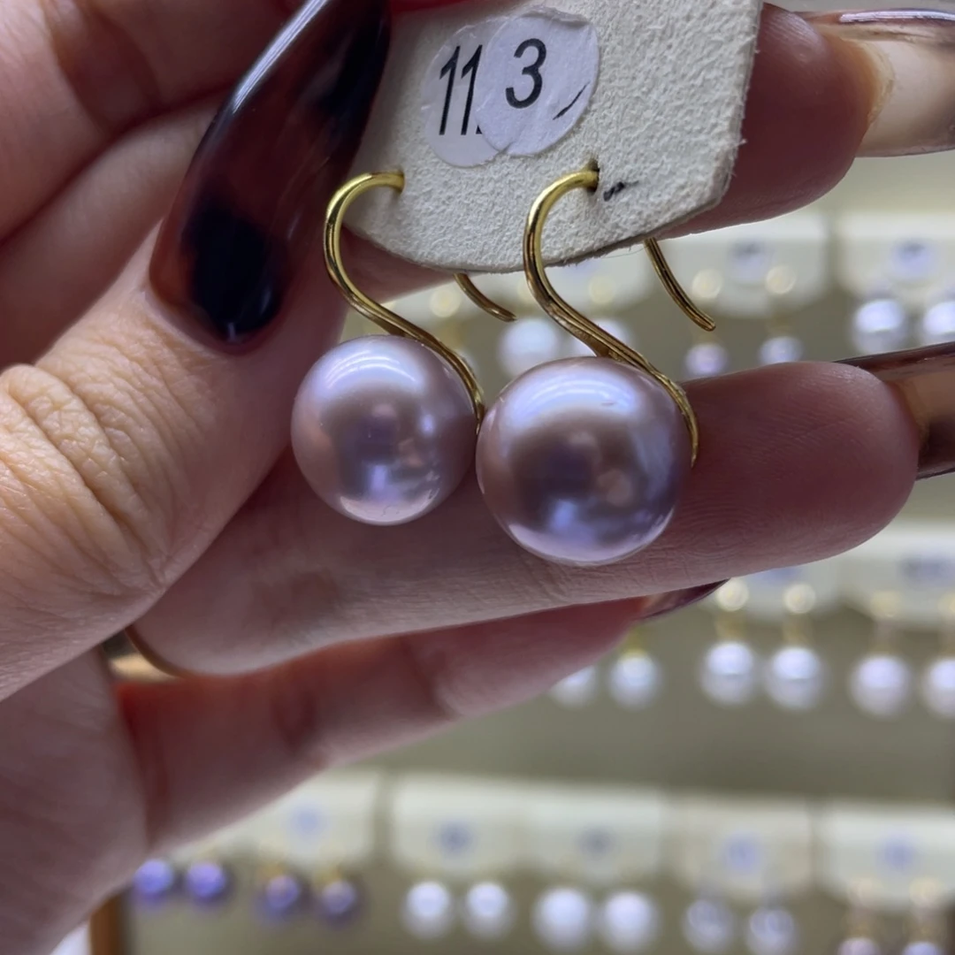 淡水珍珠耳饰银S925镶嵌
