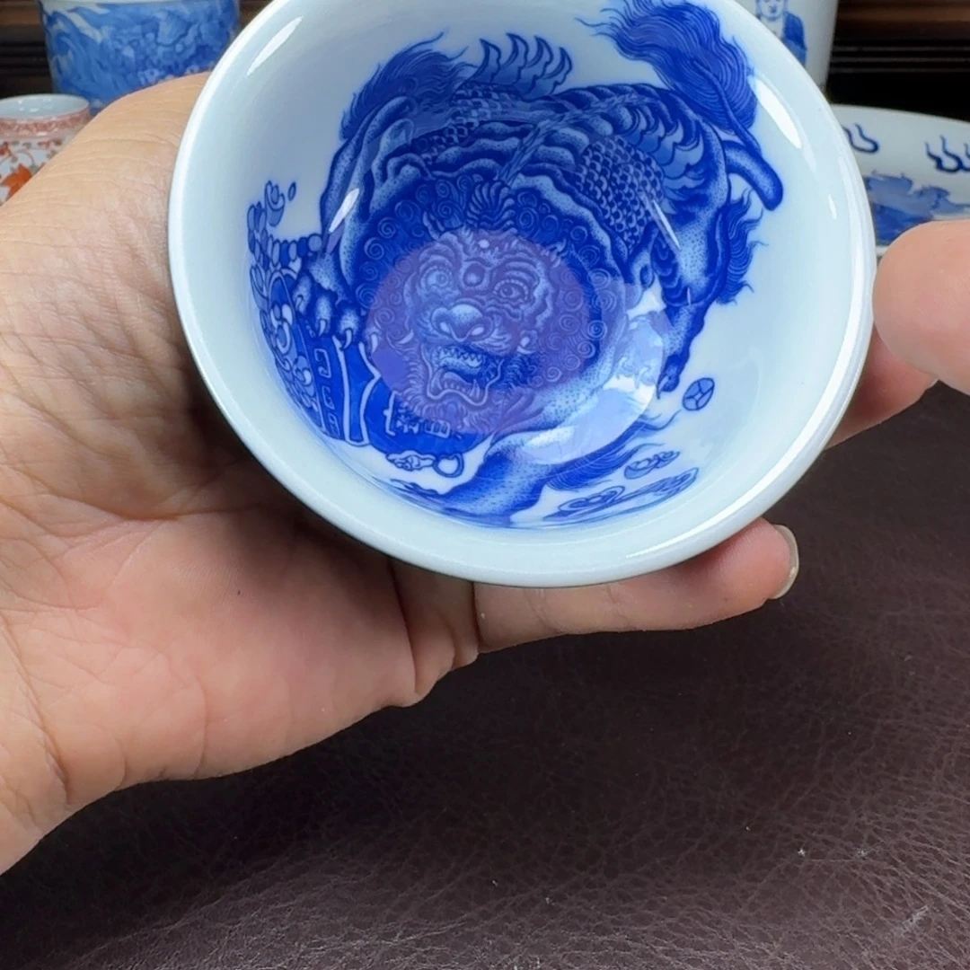 刷***刷瓷片当代景德镇陶瓷手绘茶具