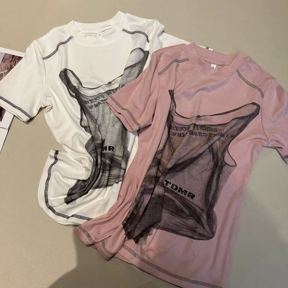 【小白姐姐】5163夏季涂鸦个性百搭时尚款T