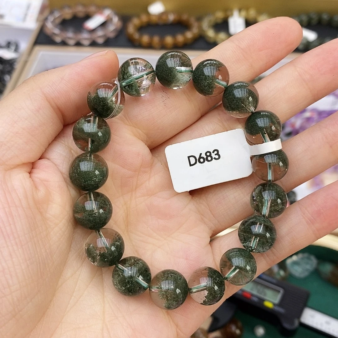 未镶嵌手链水晶D683 绿幽灵 10m+