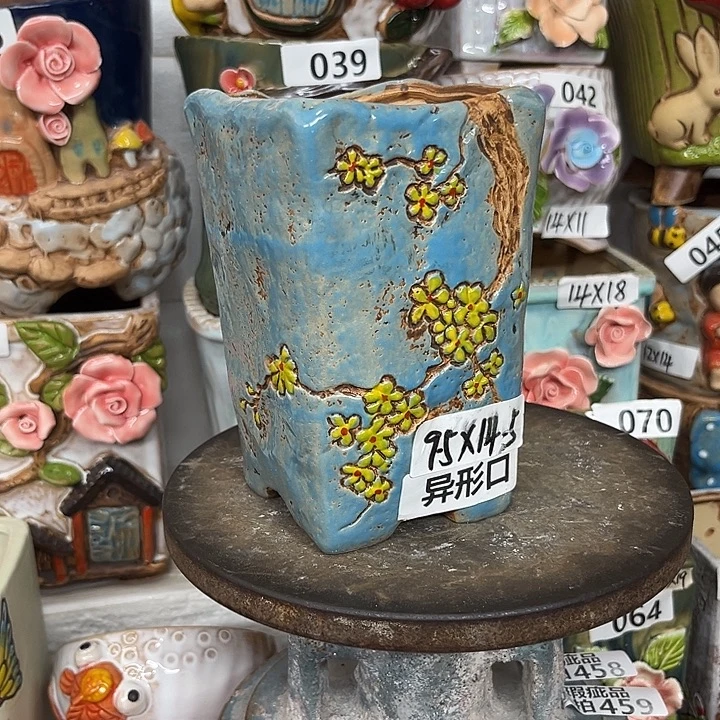 紫砂花盆粗陶材质多肉花盆