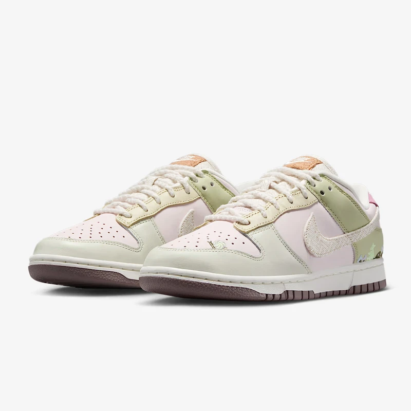 Nike Dunk Low LX 防滑耐磨 低帮休闲板鞋 女款 绿粉 IB8876-661