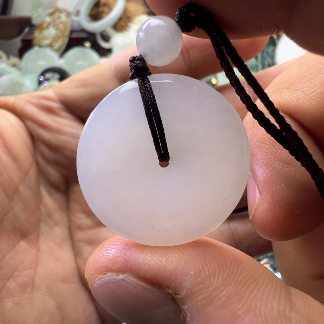 翡翠未镶嵌颈饰天然缅甸A货翡翠平安扣