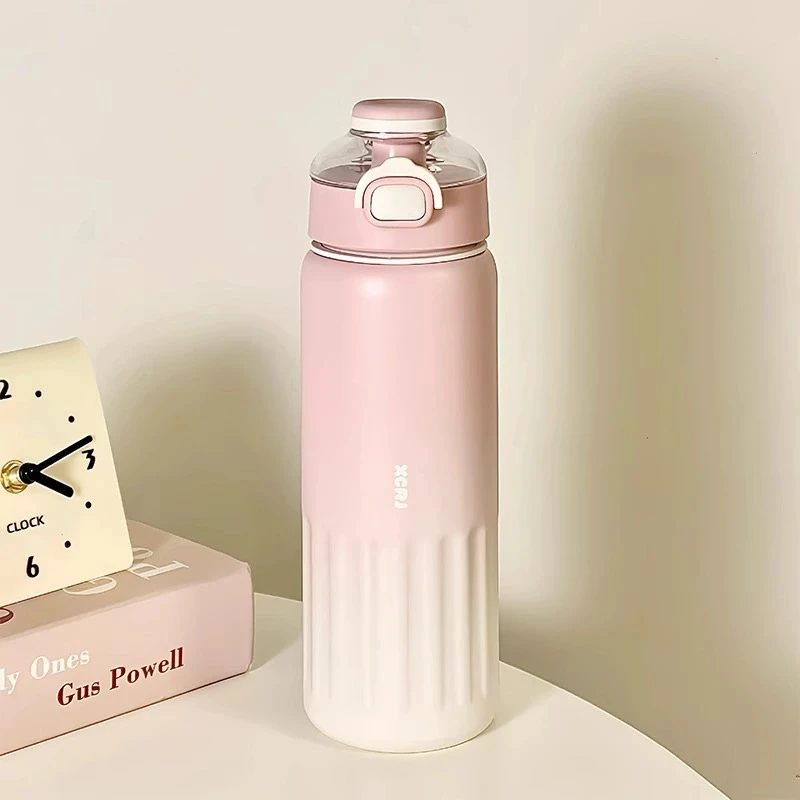 小茶日记学生新款杯高颜值渐变色大容量潮流保温保冷水杯女士户外