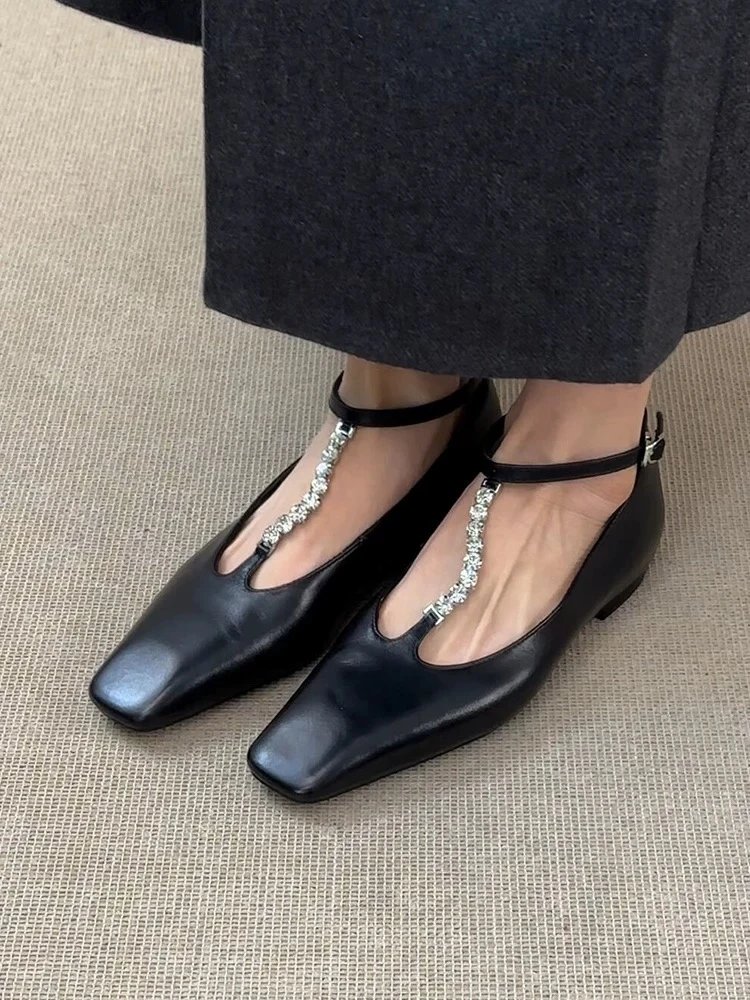 【景致】YOULL 2025新款英伦风方头一字扣玛丽珍平跟女2501260034