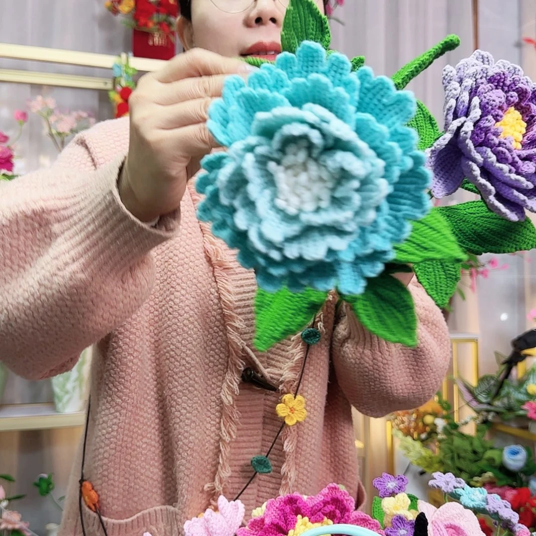 纯手工钩织手工钩织设计牡丹