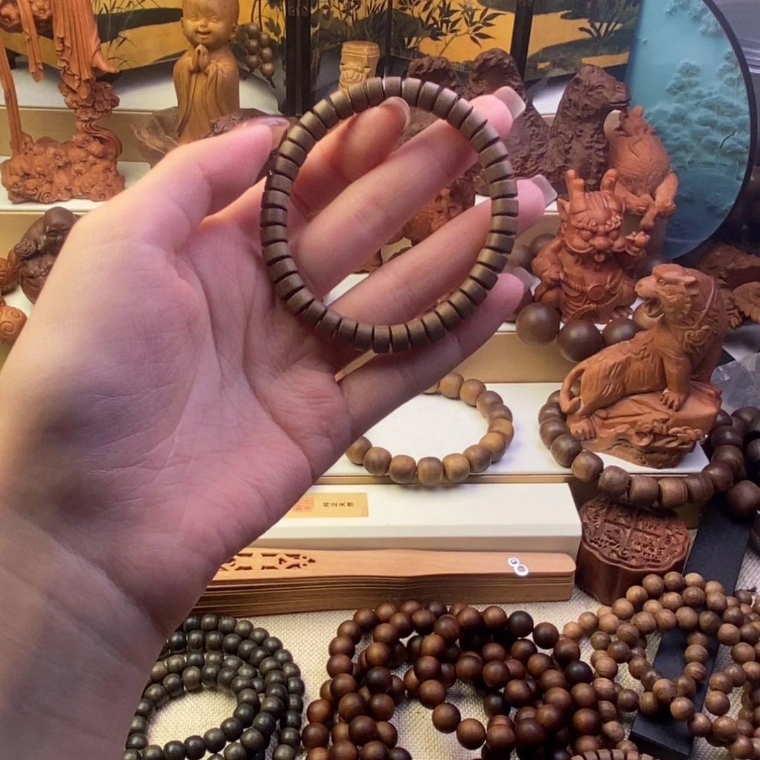 你***_手串/手链檀香木老山檀香4✖️7药片横纹奶香