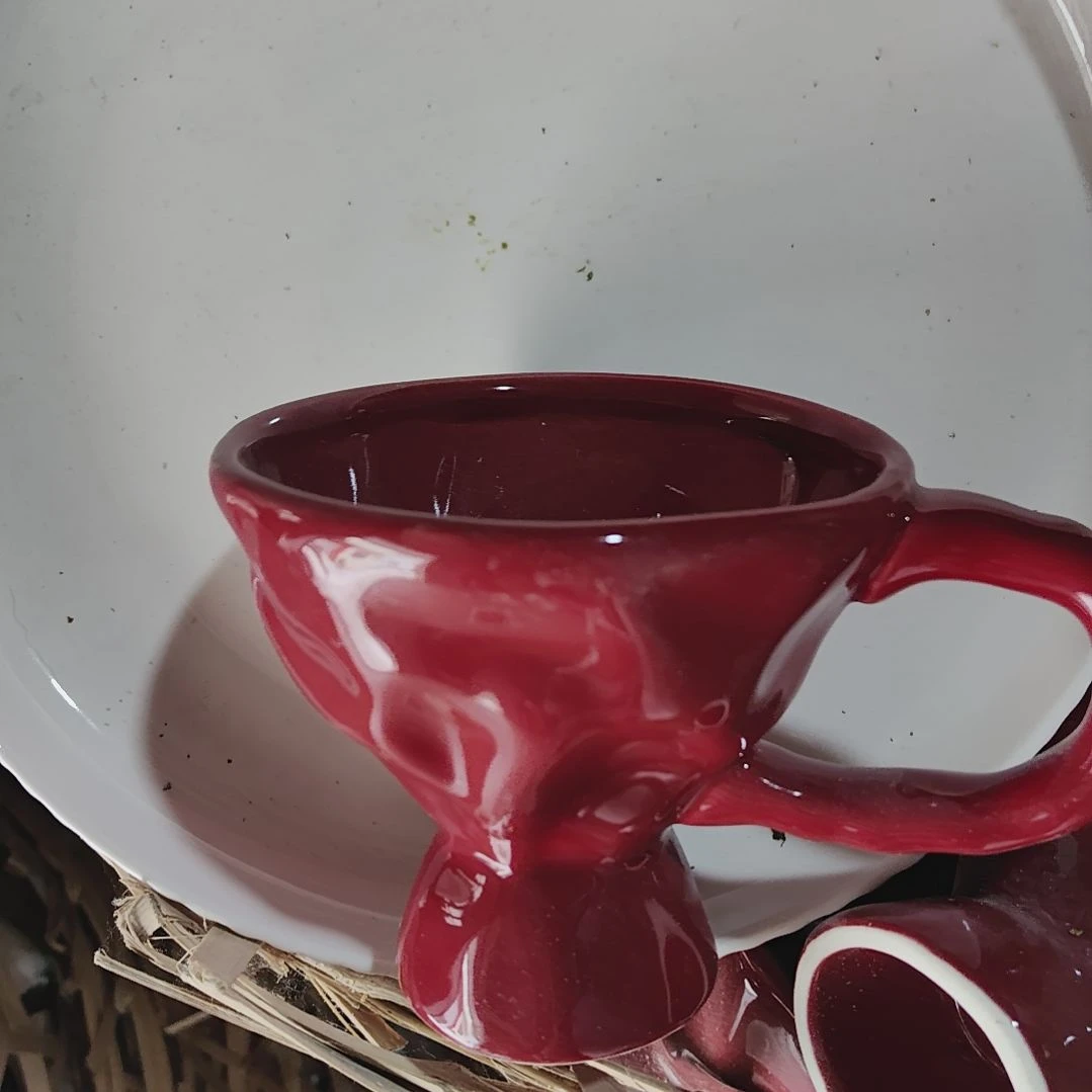 瓷瑕疵陶瓷介意不拍红杯