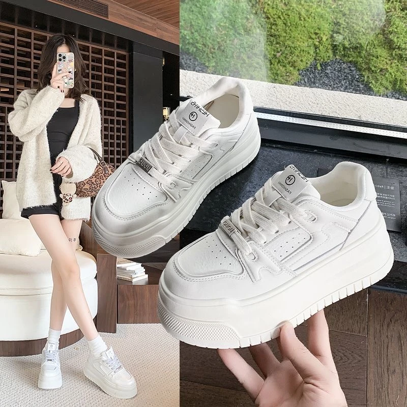 松糕小个子增高运动女鞋休闲透气小白鞋2025春秋季新款板鞋潮
