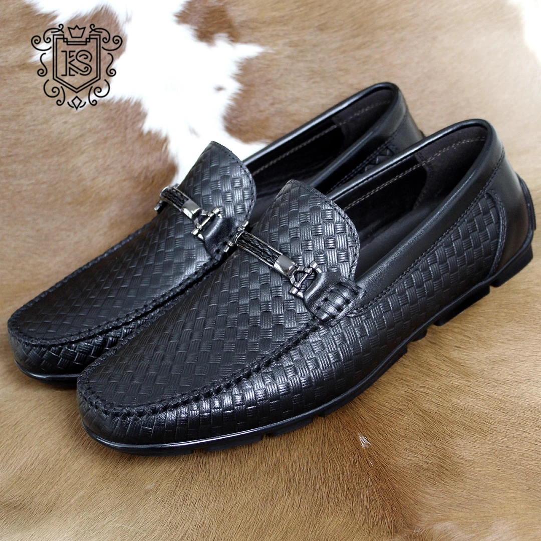 卡塞利尼新款真皮豆豆鞋男士商务休闲皮鞋透气英伦懒人驾车百搭