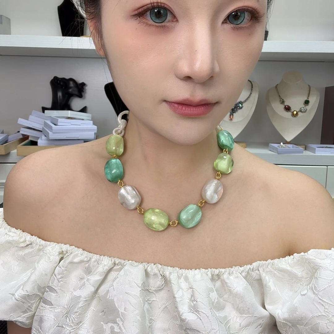 霹***静铁合金琉璃合金多米尼克项链