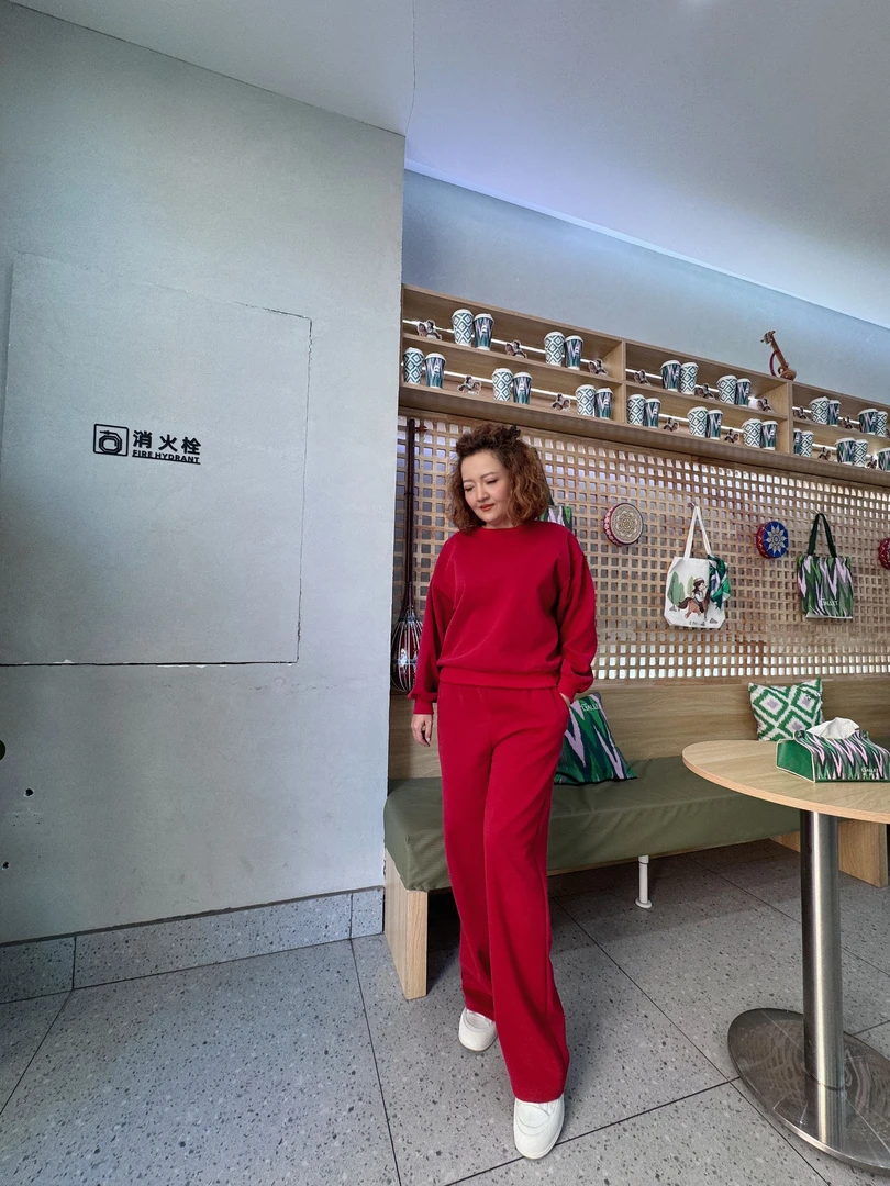 (单里）圆领字母刺绣卫衣套装女 新款ins长袖宽松时尚百搭