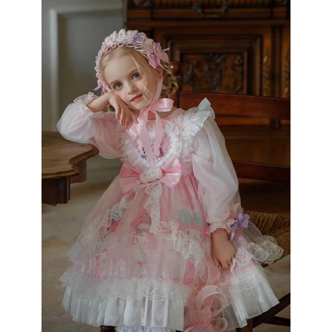 库洛米小恶魔洛丽塔公主裙女童连衣裙网纱裙蓬蓬裙长裙小裙子