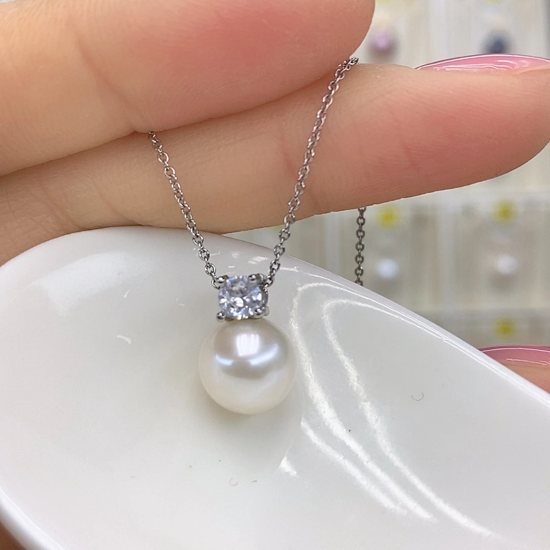 未镶嵌淡水珍珠吊坠(赠链)