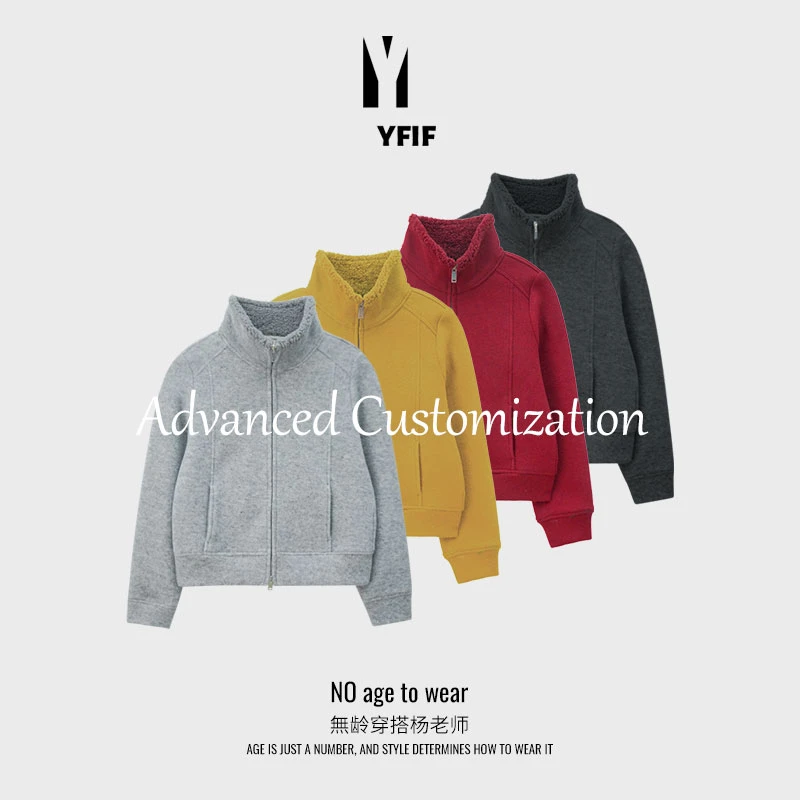 YANG ZONE_绵羊毛混纺加厚时尚高级感立领减龄百搭外套99YV791