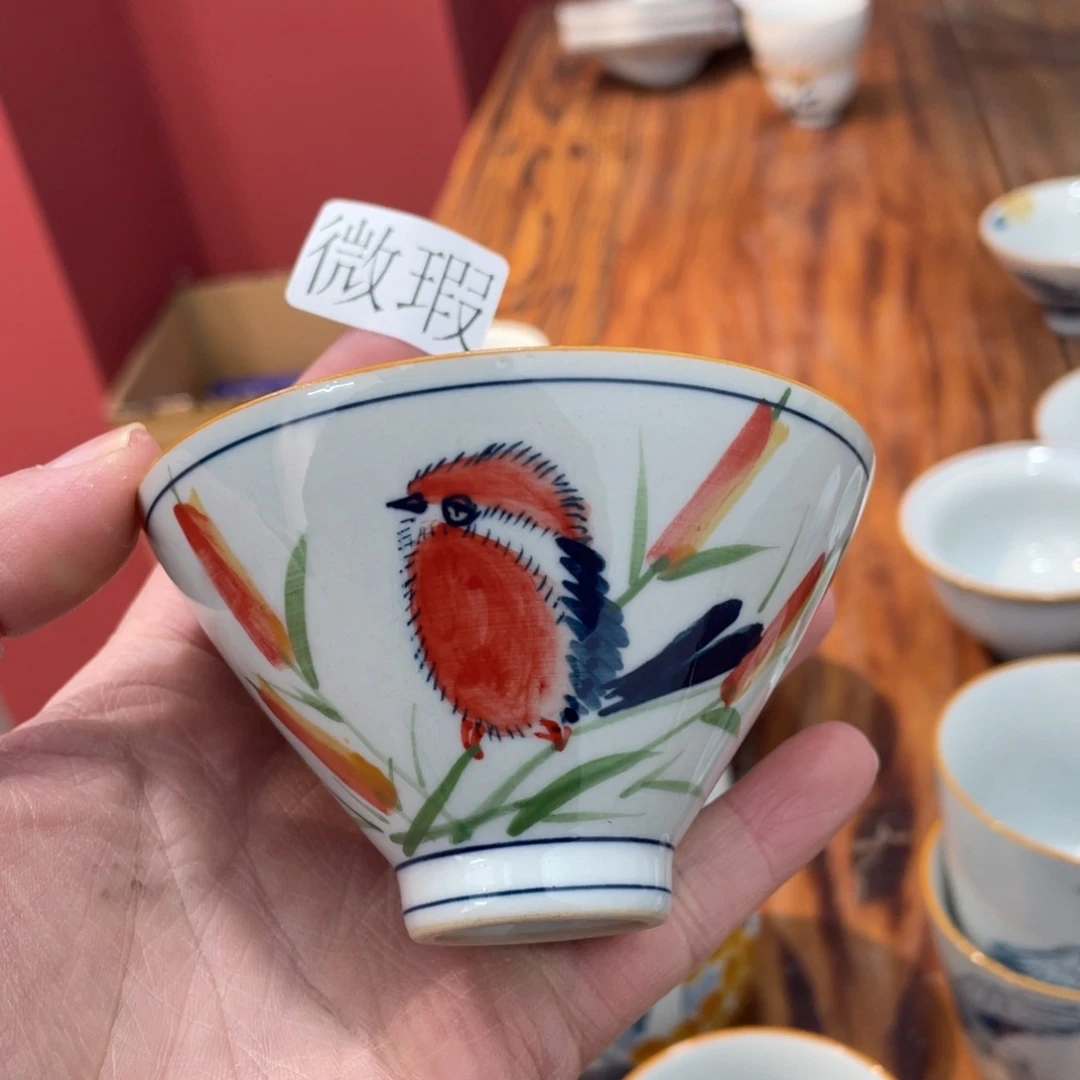 釉下手绘茶具微瑕