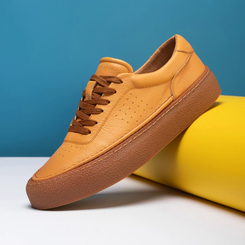 路易圣戈希男鞋皮面板鞋四季透气男款百搭时尚休闲鞋潮流舒适轻便