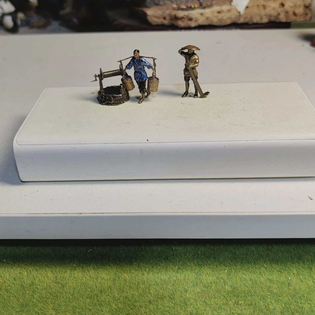 用***2铜盆景假山摆件造景