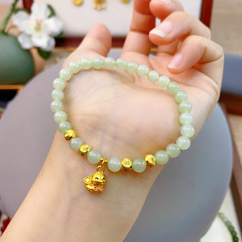 足金999领结蛇手串轻奢百搭女士手链气质时尚5D硬金工艺金手链