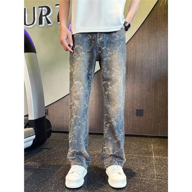 vibe微喇叭牛仔裤男设计感男裤夏薄款裤子2025新款潮牌痞帅休闲裤