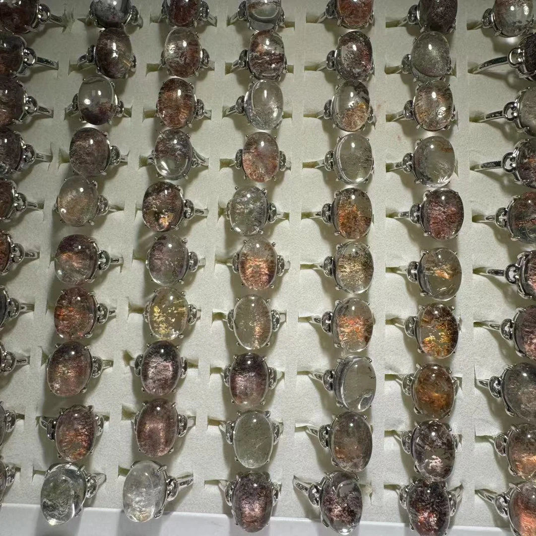 [水晶研究员]天然四季幽灵活口可调节戒指 Z176 多样性发其一