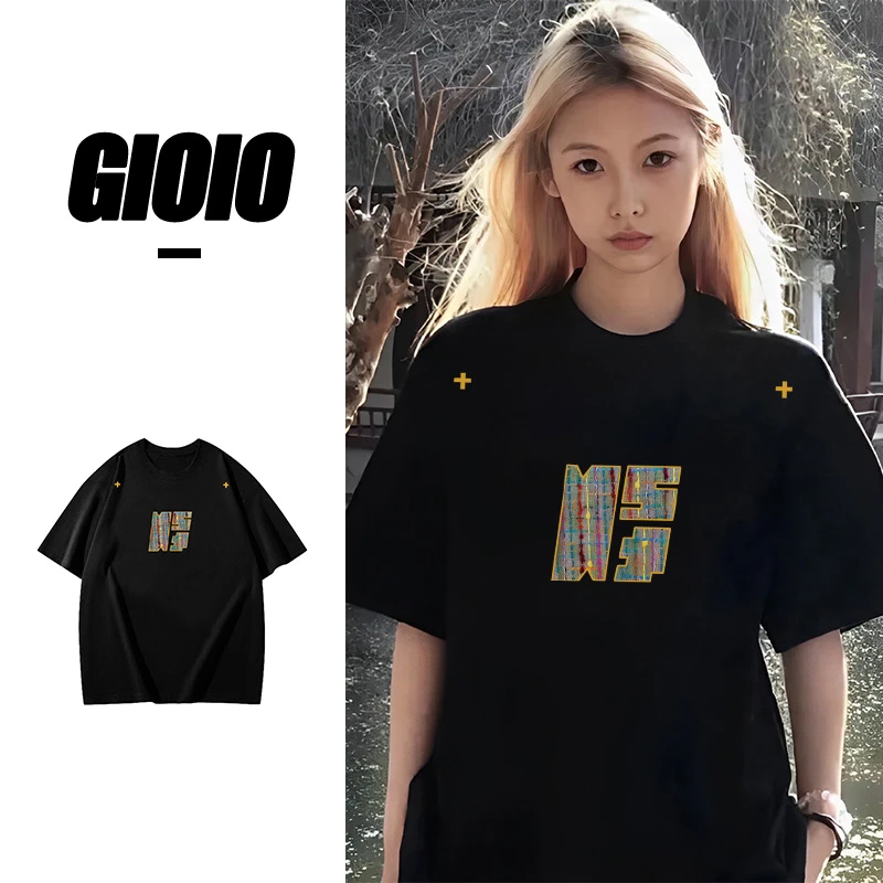 美式复古休闲百搭夏季穿搭纯棉t恤女款短袖2025新款宽松上衣