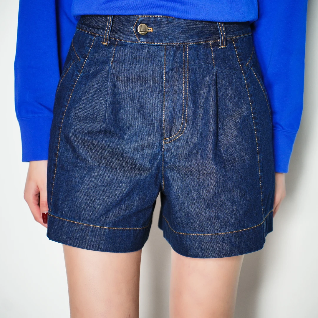 AMASS/阿玛施 新款夏季时尚休闲复古百搭高腰显瘦牛仔短裤510003